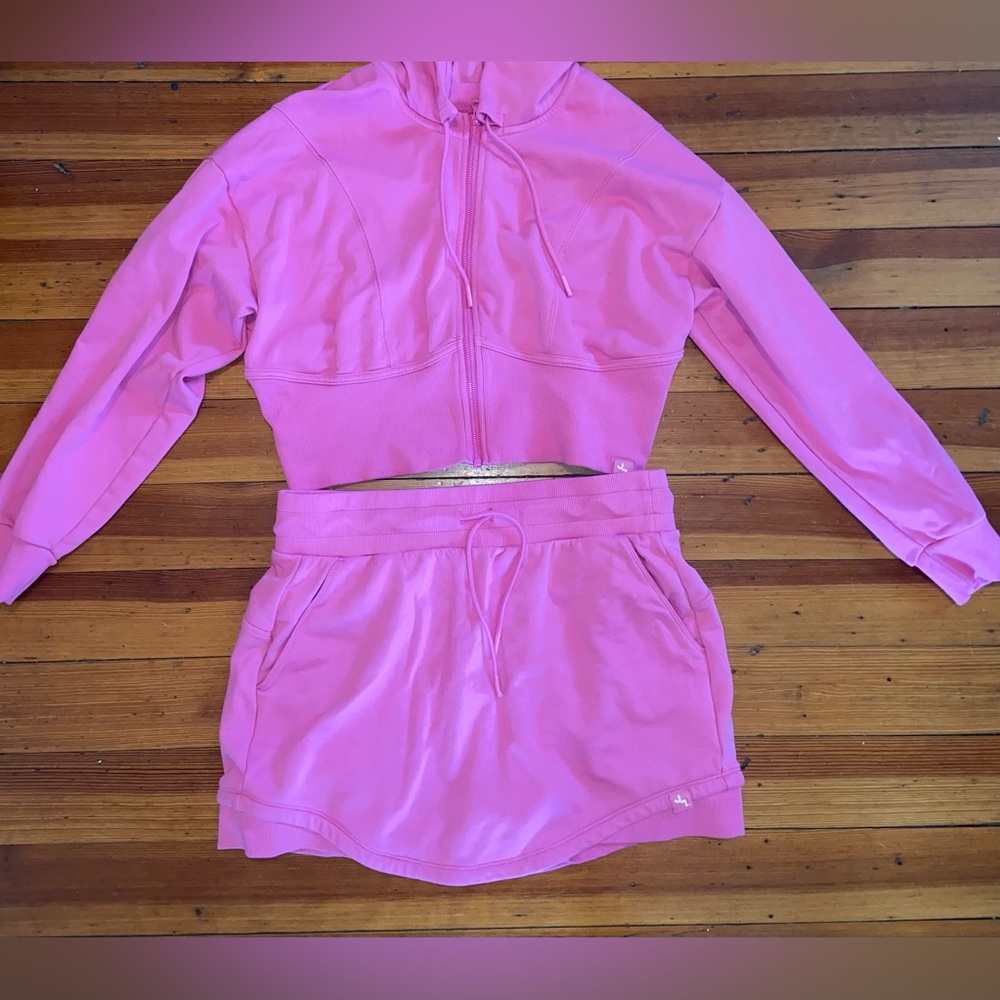 Pink Skirt and Hoodie Matching Set - Picture 2 of 5